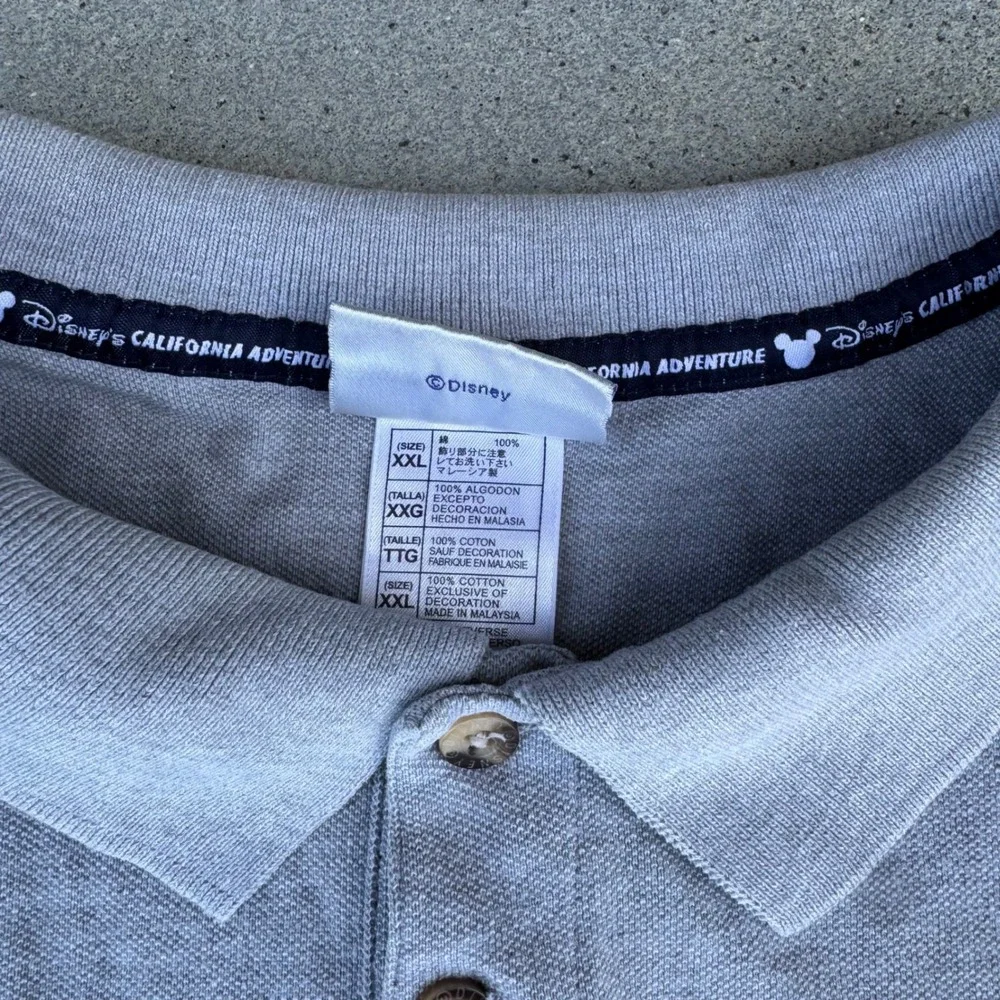 Disneyland Resort Mickey Mouse California Adventure Grey Polo Shirt Mens XXL - Picture 6 of 10